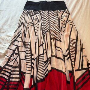 Anne Klein Mondrian Silk Skirt
